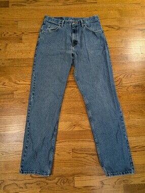 Wrangler Men's Jeans Relaxed Fit Straight Leg Medium Wash Denim Size 32x34